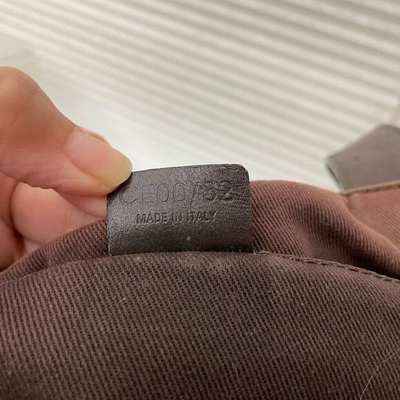 Celine Vintage Reversible Green Nylon & Brown Canvas Tote Shoulder Bag medium - Picture 9 of 12